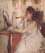 Berthe Morisot Woamn is Making up oil painting on canvas